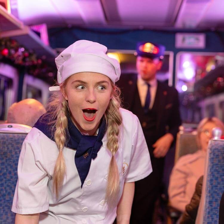 Chef on board The Polar Express Train Ride Christmas