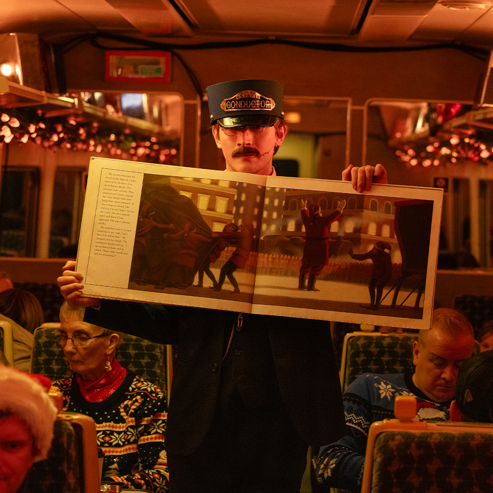 Conductor on board THE POLAR EXPRESS™ Train Ride